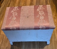 Vintage Lloyd Loom Style Ottoman Blanket Box Storage Chest Trunk