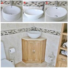 Solid Oak Bathroom Corner