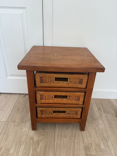 Vintage wooden bedside table - wooden, 3