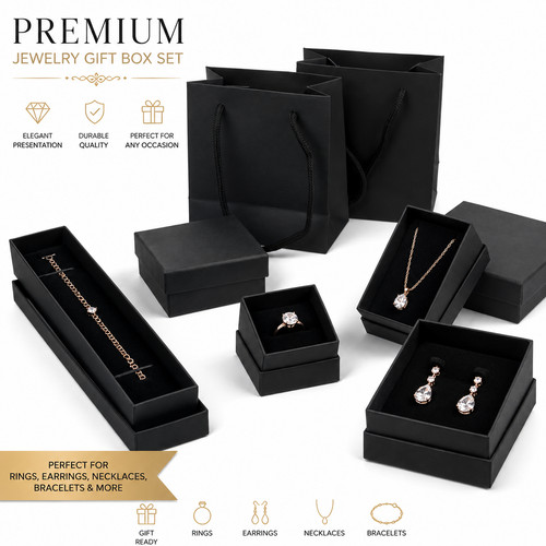 Jewellery box black ring - box,