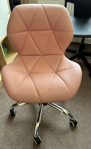Blush pink faux leather swivel - blush,