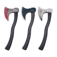 Medieval Weapons Fake Axe Halloween Party Battle Axe Props W/ Non-Slip Grip