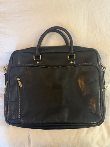 Leather dual compartment - leather, 16"