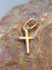 18k Solid Yellow Gold Cross