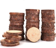 60Pcs Wood Slices Round Discs