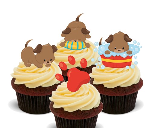 Cute puppies edible cup cake - puppies,,