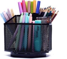 Exerz Desk Organiser / Mesh Desk Tidy / Pen Holder / 360 Rotating
