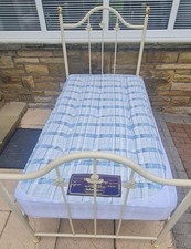 Grey Metal Single Bed Frame with Mattress manufactured In UK Julian Bowen Ltd