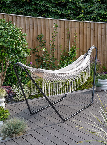 Black boho hammock with - black,