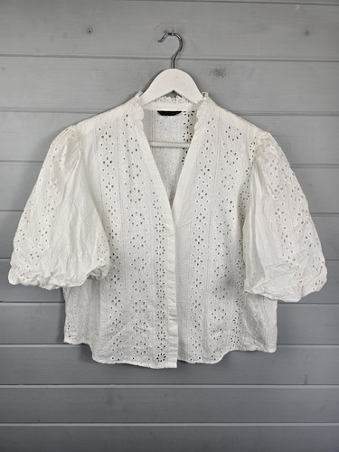 Zara white cutwork embroidered - cutwork,
