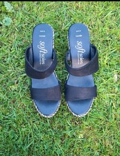 Black Wedge Mules Size 6.5