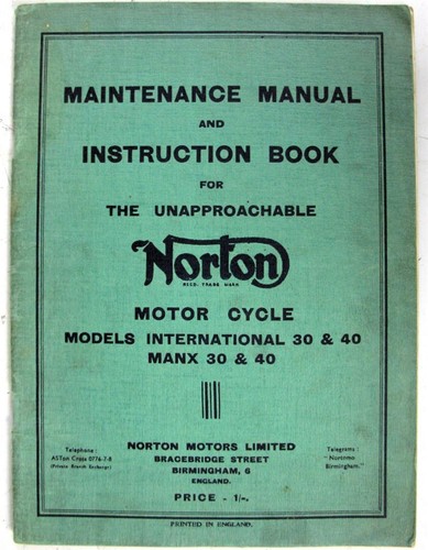 Norton international manx 30 - norton, +