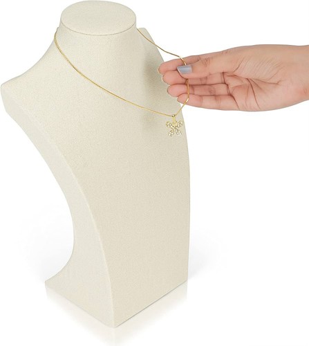 Elegant linen necklace - linen,