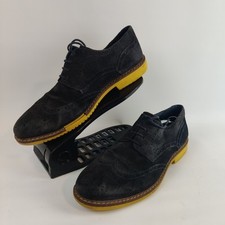 MEN'S SHOES BLUE SUEDE LEATHER ASK THE MISSUS LACE UP BROGUES SIZE UK 9.5 EU 44 