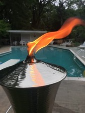 Silver Cylinder Garden Torch