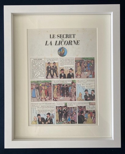 Vintage framed original tintin - original,