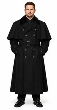 Men's Black Wool Inverness