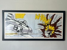 Roy Lichtenstein WHAAM Print Framed White - X-Large in solid black wooden frame 
