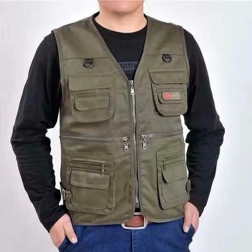 Men multi pockets vest utility - multi,