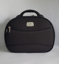 Carlton Black Travel Vanity Case Top Handle Medium Sized With Mirror Cabin Bag