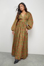 Warehouse Olive Dress Womens