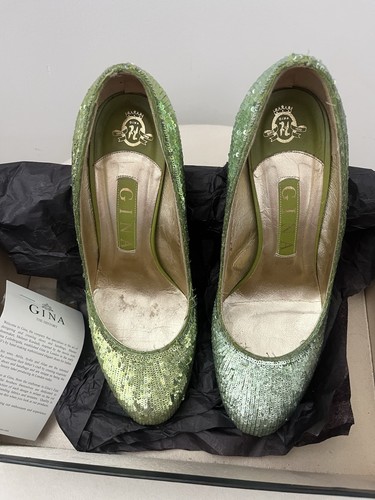 Gina green sequin leather slip - gina,