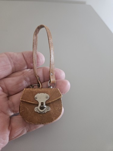 Miniature leather bag purse - leather,
