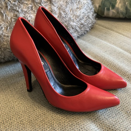 Dune red court stilettos - red, shoes