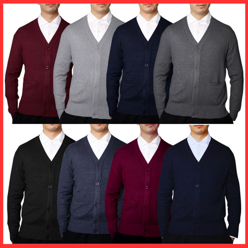 Mens cardigan button - mens, v