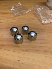 4* Metal Volume Tone Control Knob Electric Guitar Bass Dome Knobs Set 6mm Black