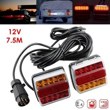 2x Magnetic LED Trailer Towing Lightboard Light Rear Tail Board Lamps 7.5m Cable