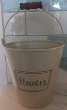 Cream Metal Garden Pail