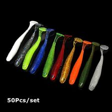 50/100X Soft Worm Glitter Savage Pike Lure Baits Drop Shot Gear Shads Chub Perch