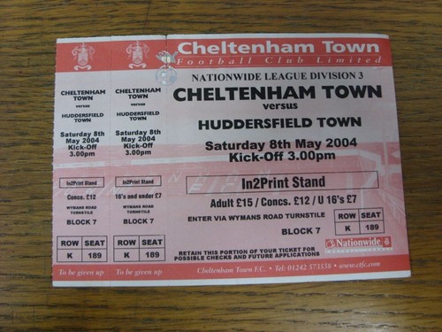 2004 ticket cheltenham - 08/05/2004, ticket: