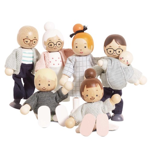 Toy van wooden - wooden, doll