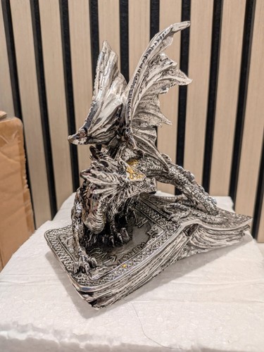 Silver dragon obsidian - dragon,