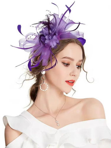 Flower feather hair - flower,