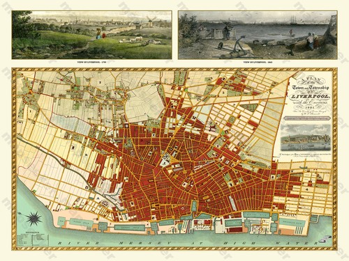 Old map liverpool - map,