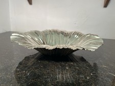 WMF EP Brass Germany Silver Plated Fluted Leaf Form Serving Bowl Vintage 27cm