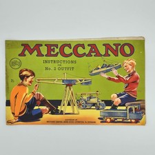 Vintage Meccano Instruction Manual No 2 Outfit 1937 Original Pre-War Blue & Gold
