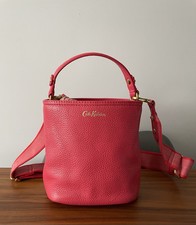 Cath Kidston Soft Leather Bucket Bag/Crossbody Cute Bag Gold Foil Branding. 