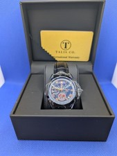 TALIS CO 7120 CHRONOGRAPH WATCH MOON PHASE MOVEMENT GENUINE LEATHER  STRAP