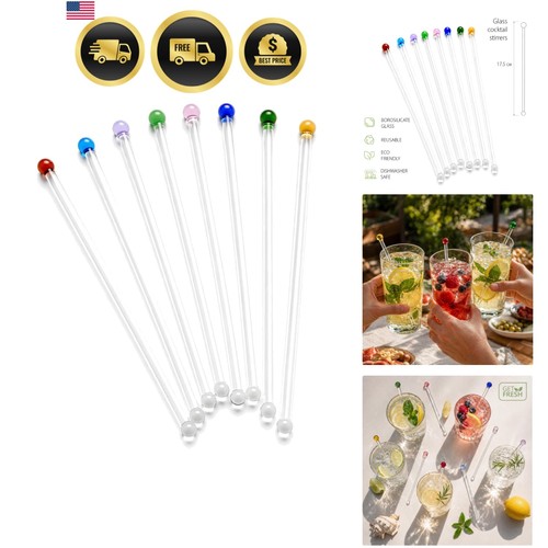Glass cocktail stirrers - glass,