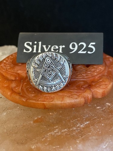 Silver masonic signet - signet, ring
