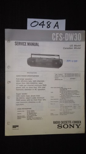 Sony cfs dw30 stereo - cfs-dw30, boombox