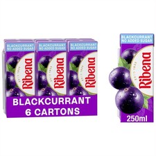 Ribena Blackcurrant Juice Drink 250ml - No Added Sugar - Multipack of 6 | Real