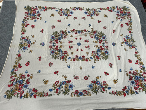 Vintage floral tablecloth - floral,