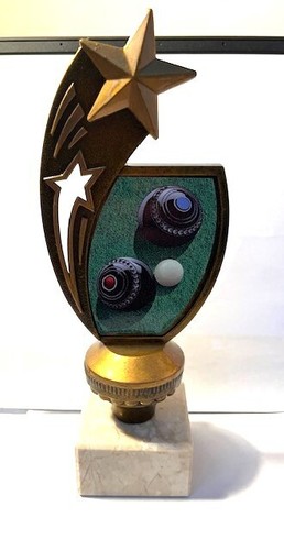 Lawn bowls trophy - bowls, jack