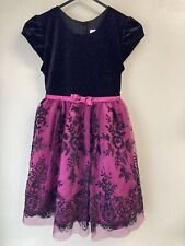 Girls age 7 Jona Michelle Purple And Black  Velvet Glitter occasion dress