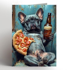 French bulldog birthday - birthday, card